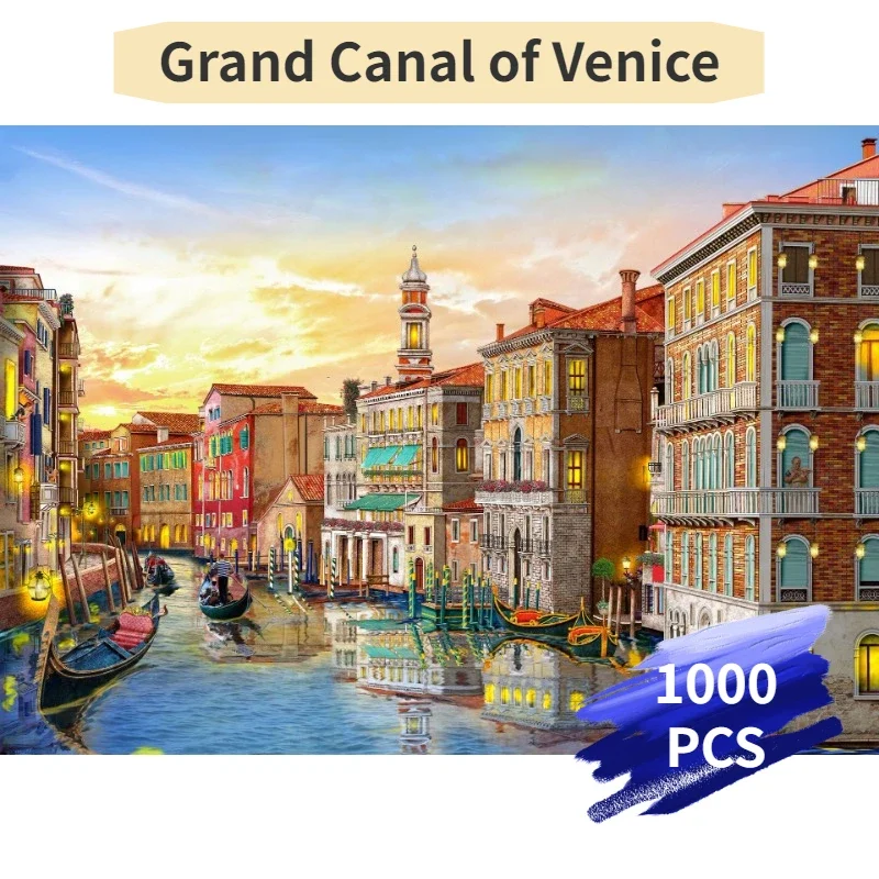 

70*50cm Adult Paper Jigsaw Puzzle 1000PCS Grand Canal of Venice Stress Relief Children Educational Entertainment Christmas