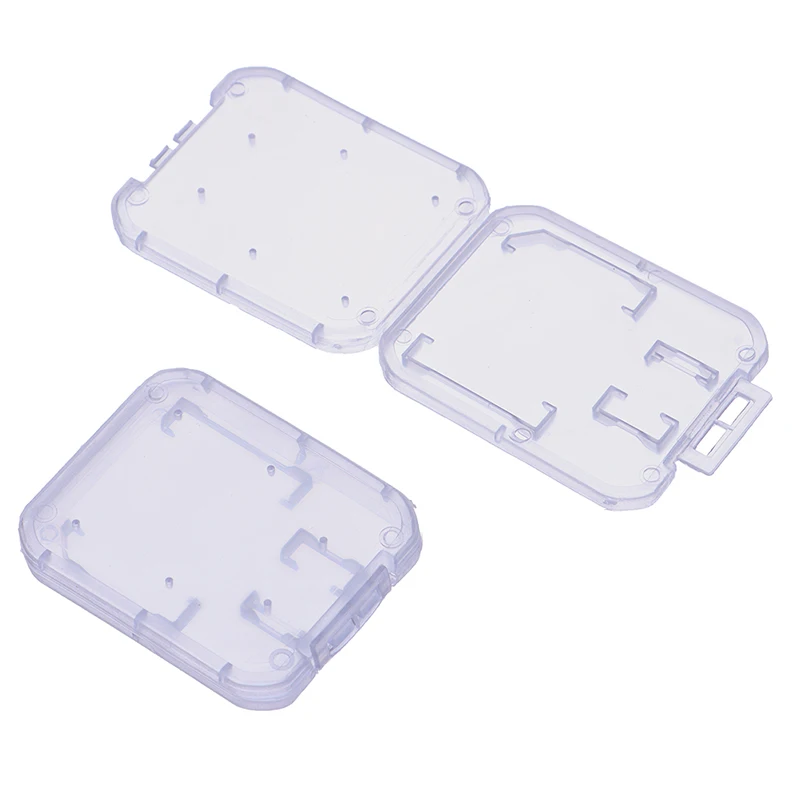 

10Pcs/set Clear Plastic Memory Card Case stick Micro SD TF Card Storage Box Protection Holder