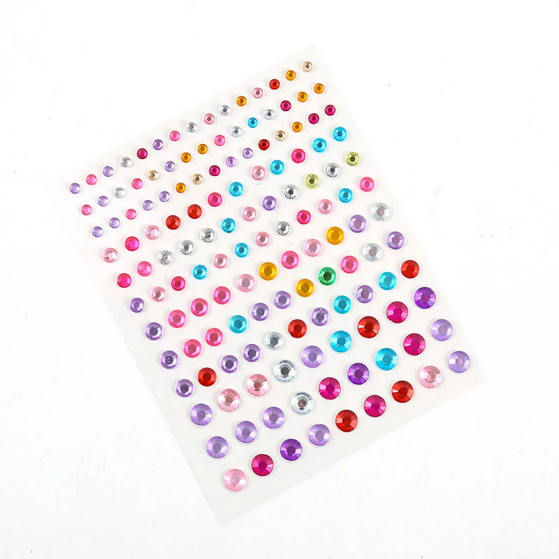 3PCS Jewel Sparkle Crystal Eye Drill Sticker Facial Beauty Decorations Holiday Makeup Crystal Diamond Stickers Color Random 4