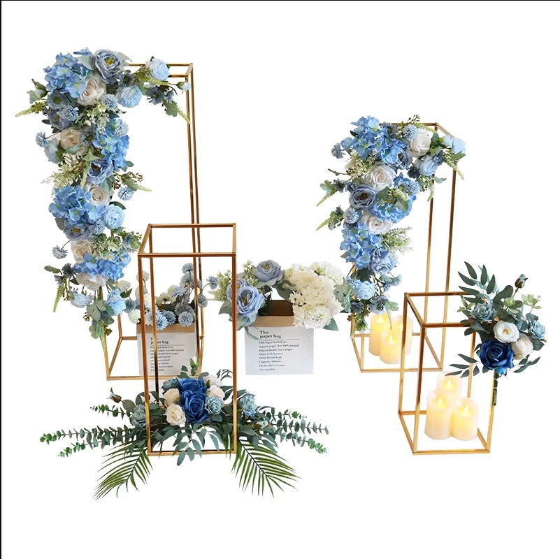 

9PCS Wedding Centerpieces For Tables Bouquet Holder Grand Event Party Mall Hall Welcome Decor Metal Plinth Column Flower Stand