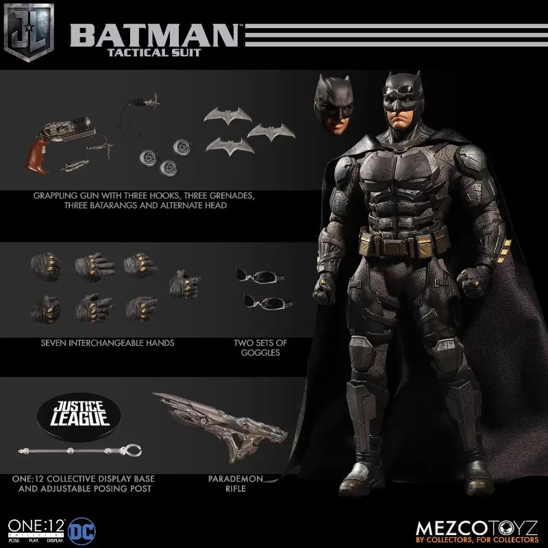 In Magazzino Originale Mezco One:12 Justice League Batman Tactical Suit Movie Character Model Art Collection Toy Gift