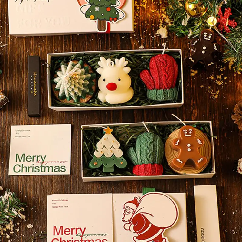 Christmas Scented Candle Creative Mini Gloves Candle Ornaments Christmas Candles For Home New Year Table Decoration Gift - Image 2