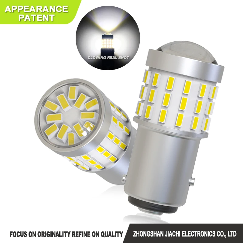 JIACHI ���ؼ� �ڵ��� LED ���� ����, ���� ���õ�, BA15S 1156 1157, P21W, BAU15S 3014 Ĩ, 54SMD, ���, �����, ������, 12-24V, 100 ��