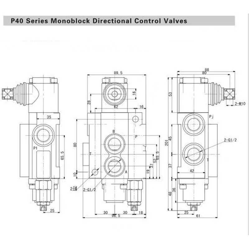 P40 Integral Reversing Valve, Directional Control Valve Diverter Speed Regulating Valve Hydraulic Reversing Valve 40L/min 3