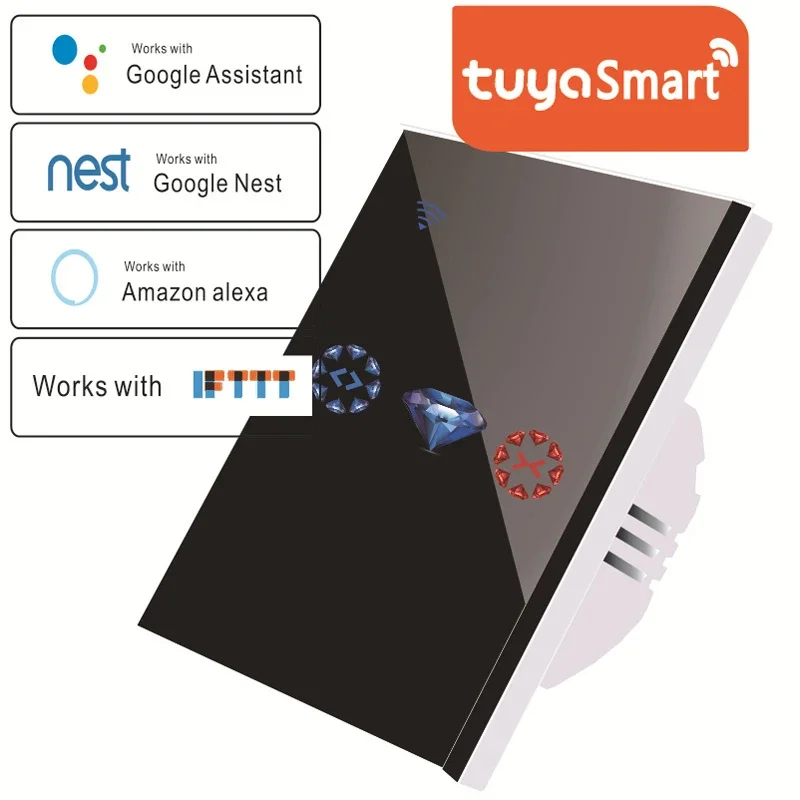 

Tuya Smart WiFi Homekit Smart Home Life Touch Remote Wireless Voice Control Curtain Light Switch Work With Alexa Google Speaker