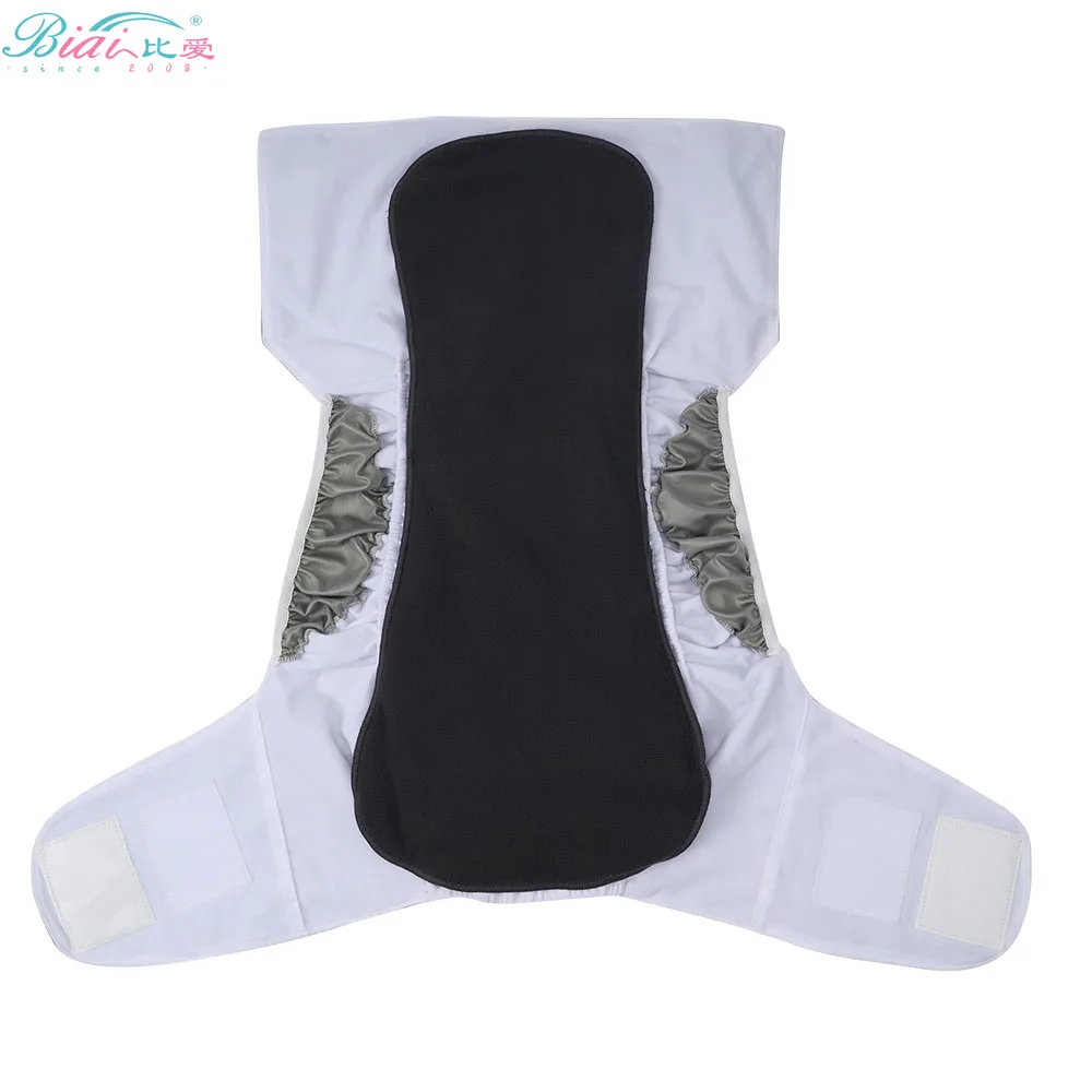 1pc/3pcs/5pcs Washable Bamboo Charcoal Adult Diapers Resuable Microfiber Insert Breathable Skin-Friendly