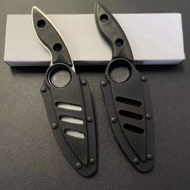 New outdoor multi-function straight knife, portable EDC small straight knife, camping self-defense survival knife with K sheath 4