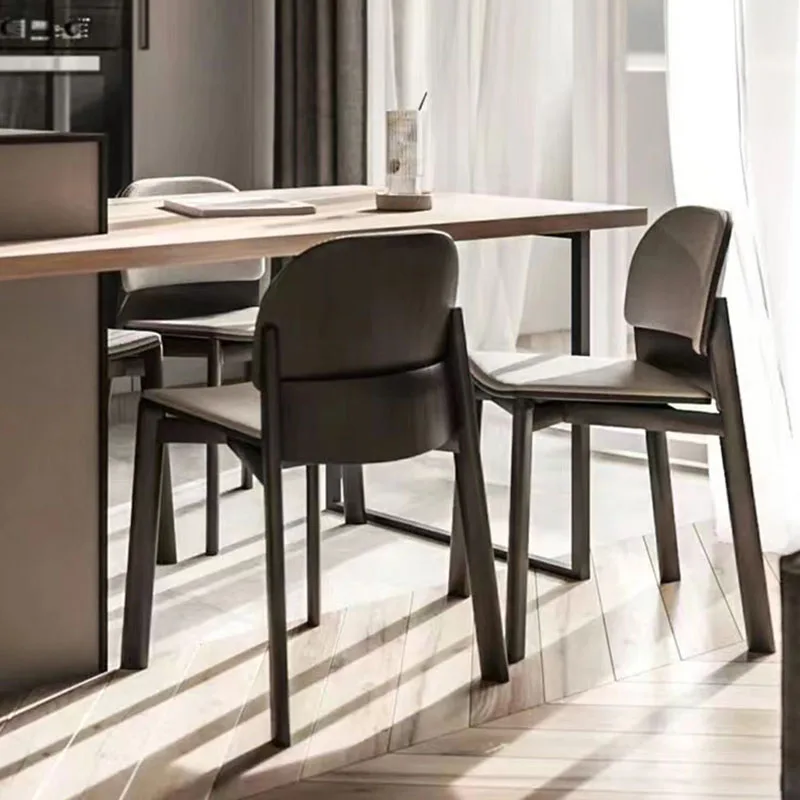

Italian Dining Chairs Home Luxury Waterproof Lounge Support Vintage Designer Simple Back Chairs Modern Chaise Nordic Furniture