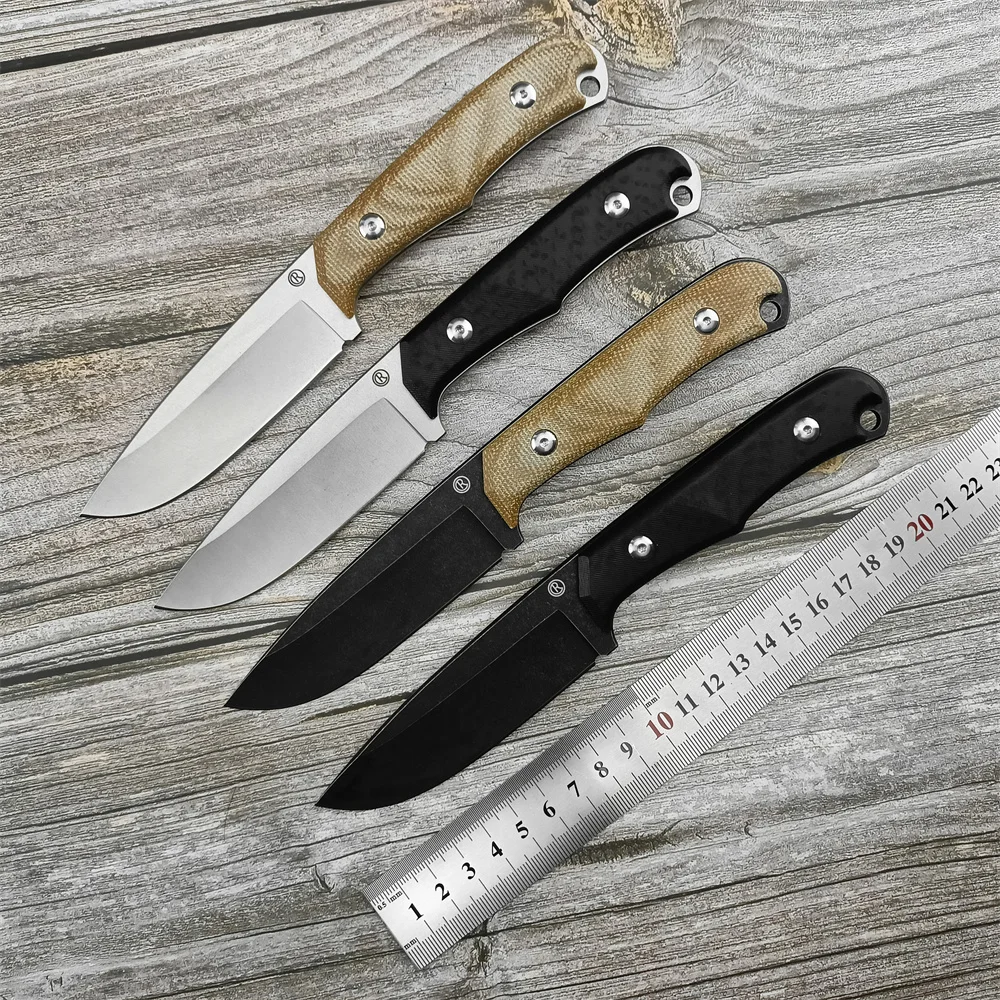 High Quality Fixed Blade Knife Outdoor Hunting Cutting Knife D2 Blade G10 / Flax Handle EDC Camping Hiking Survival Tools Gift 5