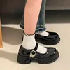 Woman's Mary Jane Platform Shoes Lolita Style Students JK Uniform Shoe Cosplay Butterfly Knot Buckle Leather Shoes Zapatos Mujer