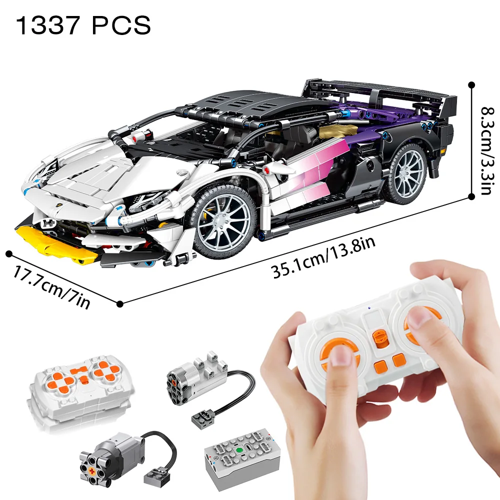 Riceblock Technical 1:14 Racing Sport Car Model Building Blocks Bricks MOC City Vehicle Supercar Adult Toy For Boy Children Gift 6