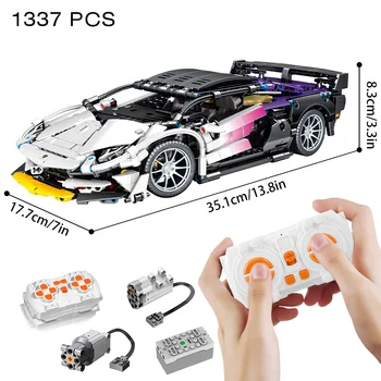 Riceblock Technical 1:14 Racing Sport Car Model Building Blocks Bricks MOC City Vehicle Supercar Adult Toy For Boy Children Gift 6