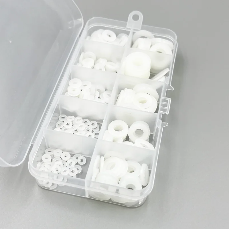 Nylon Washers Flat Metric Sealing Spacer Gasket Ring M2 M2.5 M3 M4 M5 M6 M8 Black White Plastic Sealing Hard For Screw