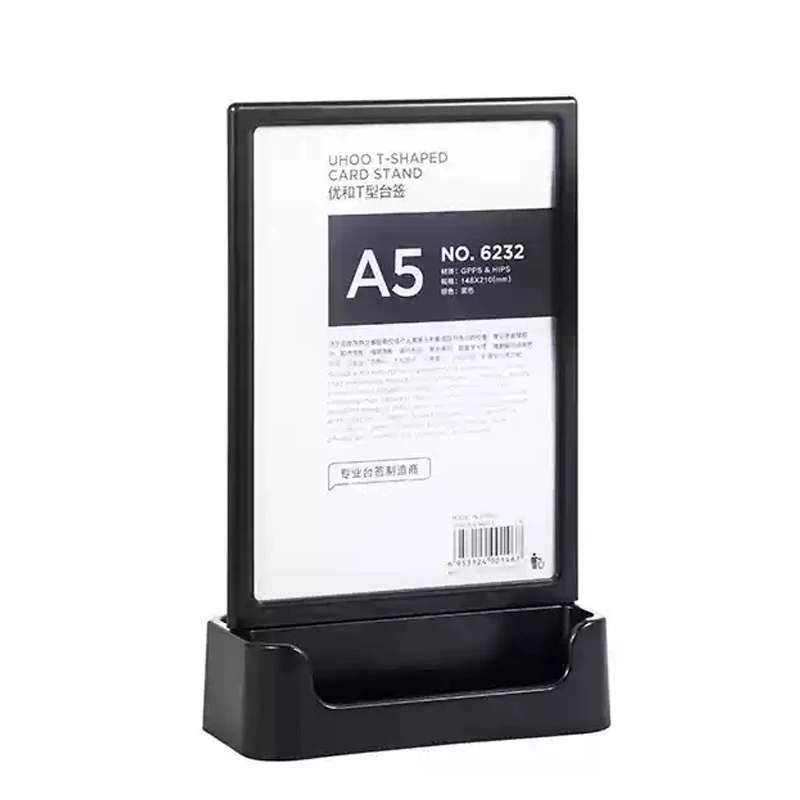 A5 148x210mm Table Plastic Sign Holder Stand Photo Picture Poster Frame Desktop Restaurant Bar Menu Paper Holder