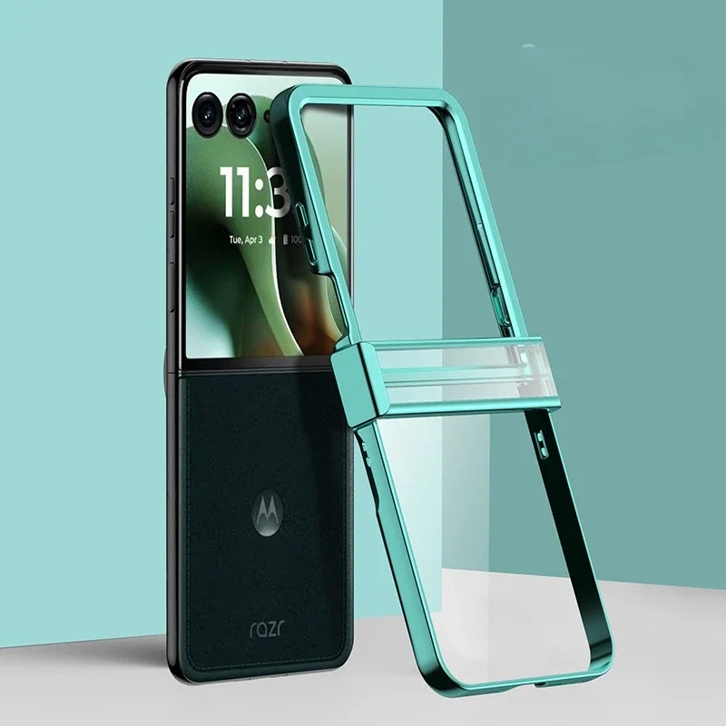 Electroplated Transparent Hinge Protective Phone Case - Hard Shell Cover