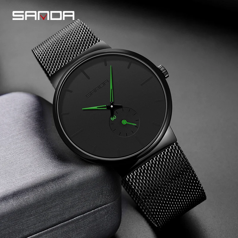 Quartz Watch Men Ultra Thin Thin Wrist Watch Men Sanda Ultra Thin