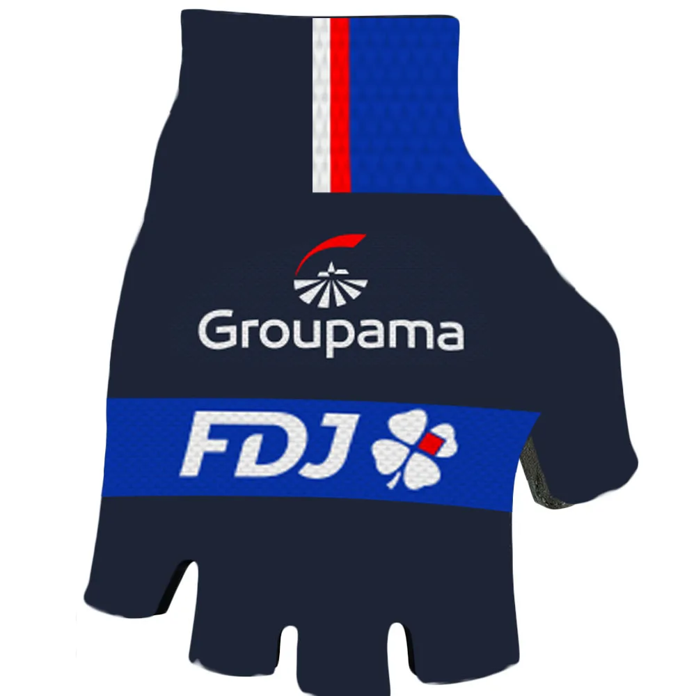 

FDJ Cycling Gloves 2024 Team Grand France Tour TDF Spain Bicycle Half Finger Glove One Pair Size Gant Cyclisme