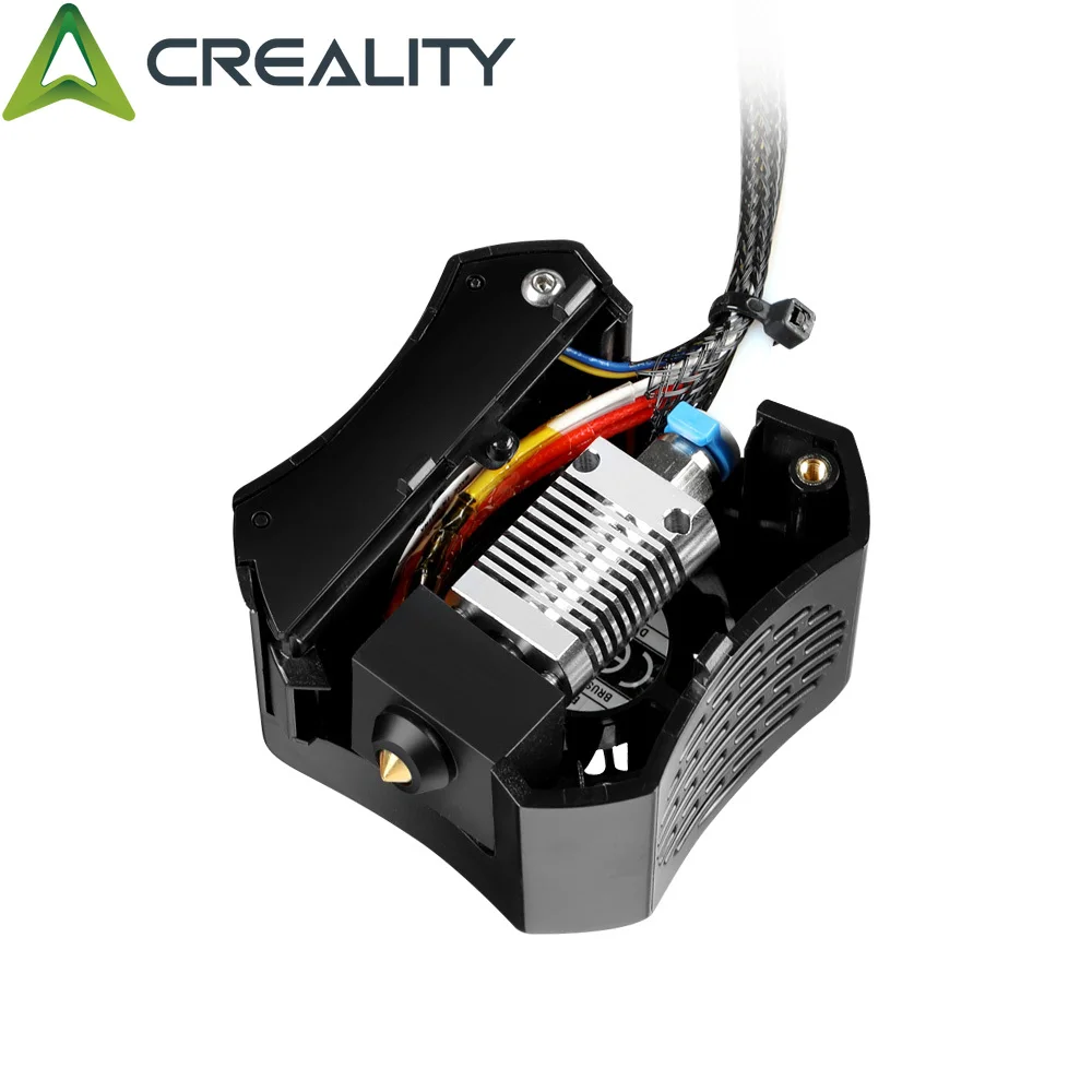 Creality Ender-3 V2 3D 프린터 조립 전체 압출기 핫 엔드 키트 0.4mm 노즐 알루미늄 가열 블록이있는 이중 냉각 팬