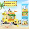 SpongeBob SquarePants Series Building Blocks Hamburger Car Patrick Star Dessert Ice Cream Car Model Bricks Kids DIY Toys Gifts 3