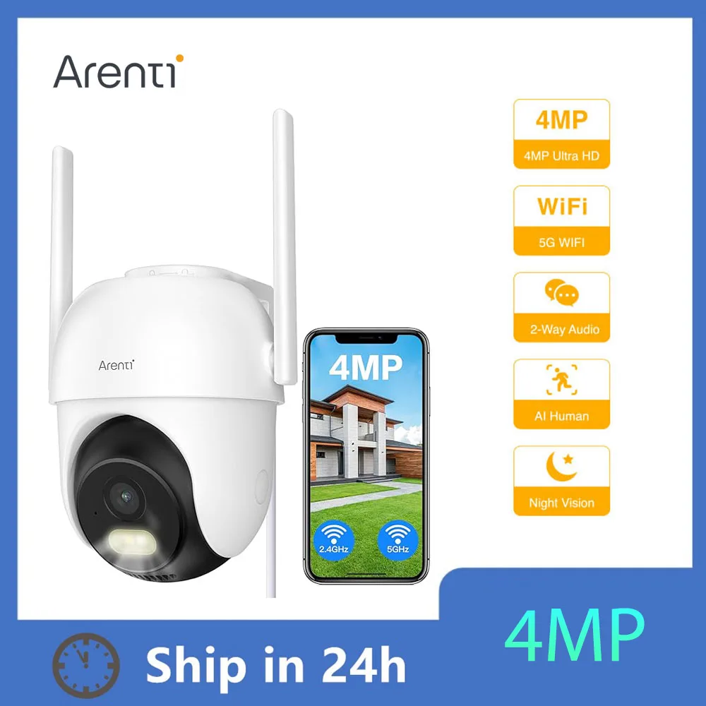 Arenti4K8MPSmartWifiPTZCamera5xDigitalZoomAIHumanDetection