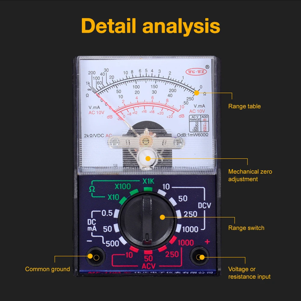 Multimètre analogique MF-110A AC/DC - Outil de mesure pour modélisme