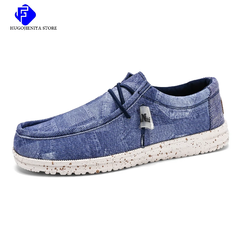 Brand Men Casual Shoes Fashion Denim Canvas Shoes Breathable Men Walking Flat Shoes Outdoor Large Size Light Men's Shoes Loafers