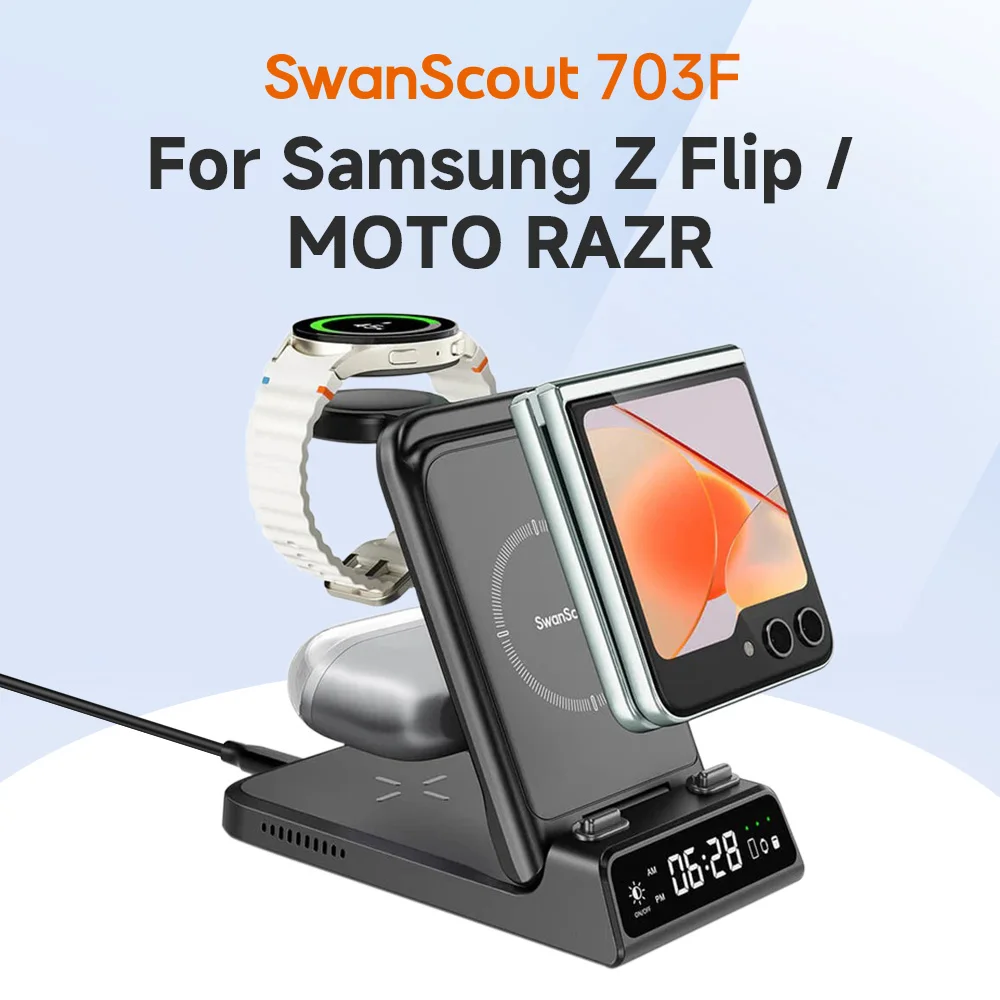 Cargador inalámbrico SwanScout 703F para Samsung Z Flip para