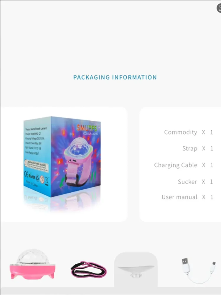 Mini Smurf RGB Light Wearable Watch Colorful Sound Control Childrens Toys Projection Disco Stage Lights Ambient Lamp For KTV Bar