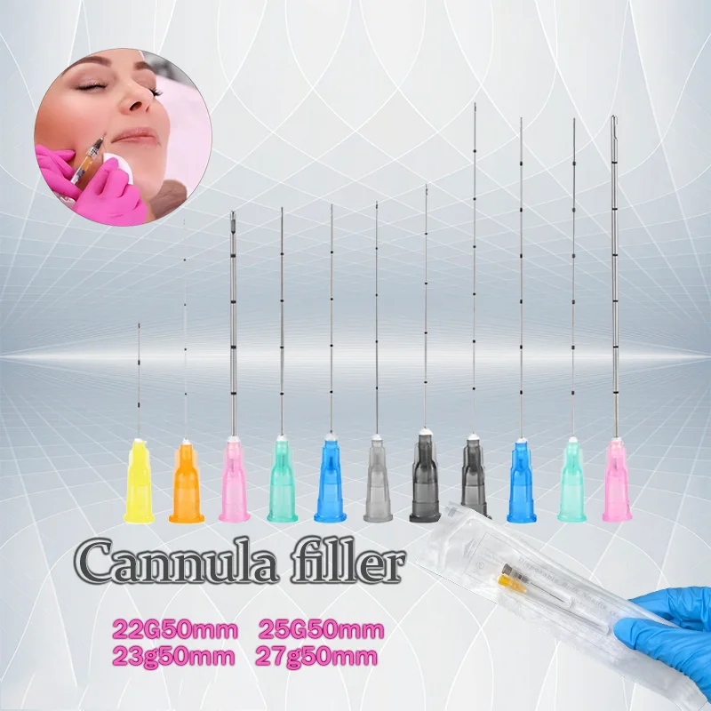 Facial filling blunt needle disposable sterile high-quality Korean beauty needle tattoo subcutaneous injection tube 22G23