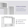 4 Piece Wall Unit TV Stand with Bookshelf,TV Console Table Media Entertainment Center, Living Room Wine Cabinet Display Cabinet 3