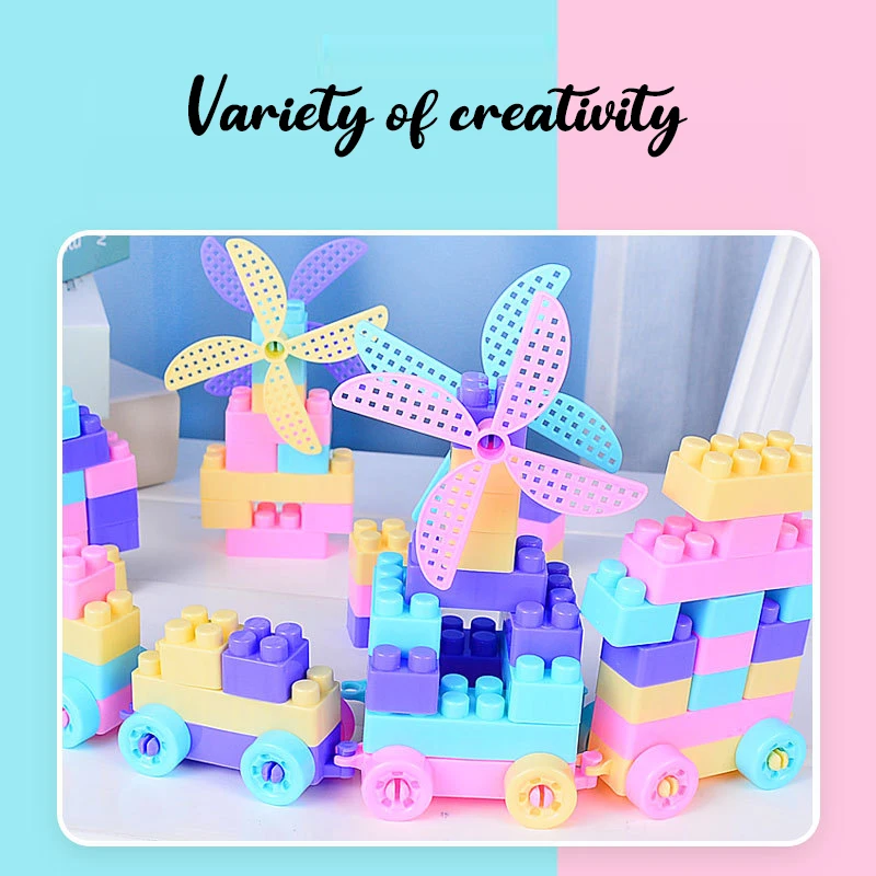 

DIY Building Block Castle Model Children's Large Particle of Plastic Construction Barrel Baby Gift Early Education Puzzle Toy