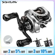 SOLOKING ACURA HICC50 136g Ultralight Baitcasting Reel BFS Fishing Reel 7.1/8.1 Gear Ratio Saltwater 10+1BB 4KG Power Baitcaster