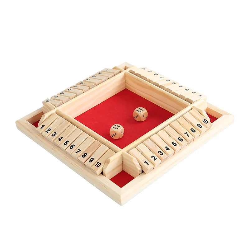 Box Dice Game 2-4 giocatori Gioco da tavolo classico per adulti Gioco da tavolo in legno con dadi e istruzioni Gioco di strategia matematica - immagine 6