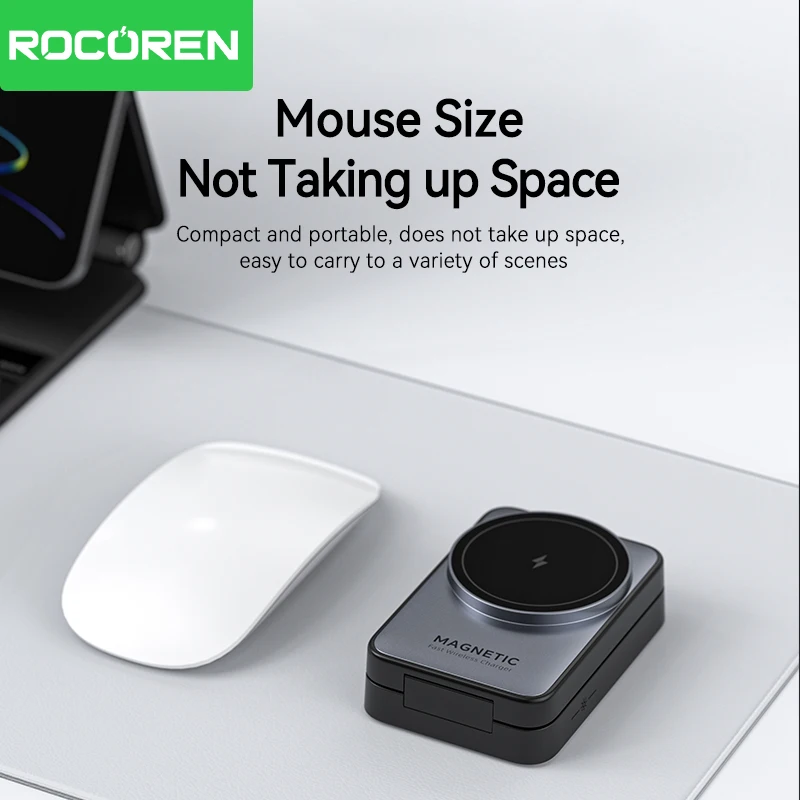 Rocoren Folding 3 in 1 Wireless Charging Stand Portable Magnetic Fast charging Station Dock For iPhone 15 14 13 Watch Headphones Best Sellers In Phones Accessories