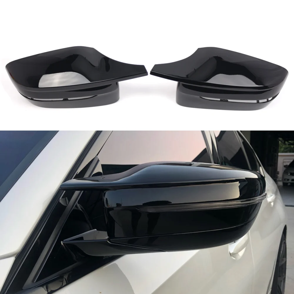 

1 Pair M Style Bright Black Side Wing Rearview Mirror Cover Caps Shell For 2017-2020 BMW G30 G31 G20 G22 G23 G11 G12 G15 LHD