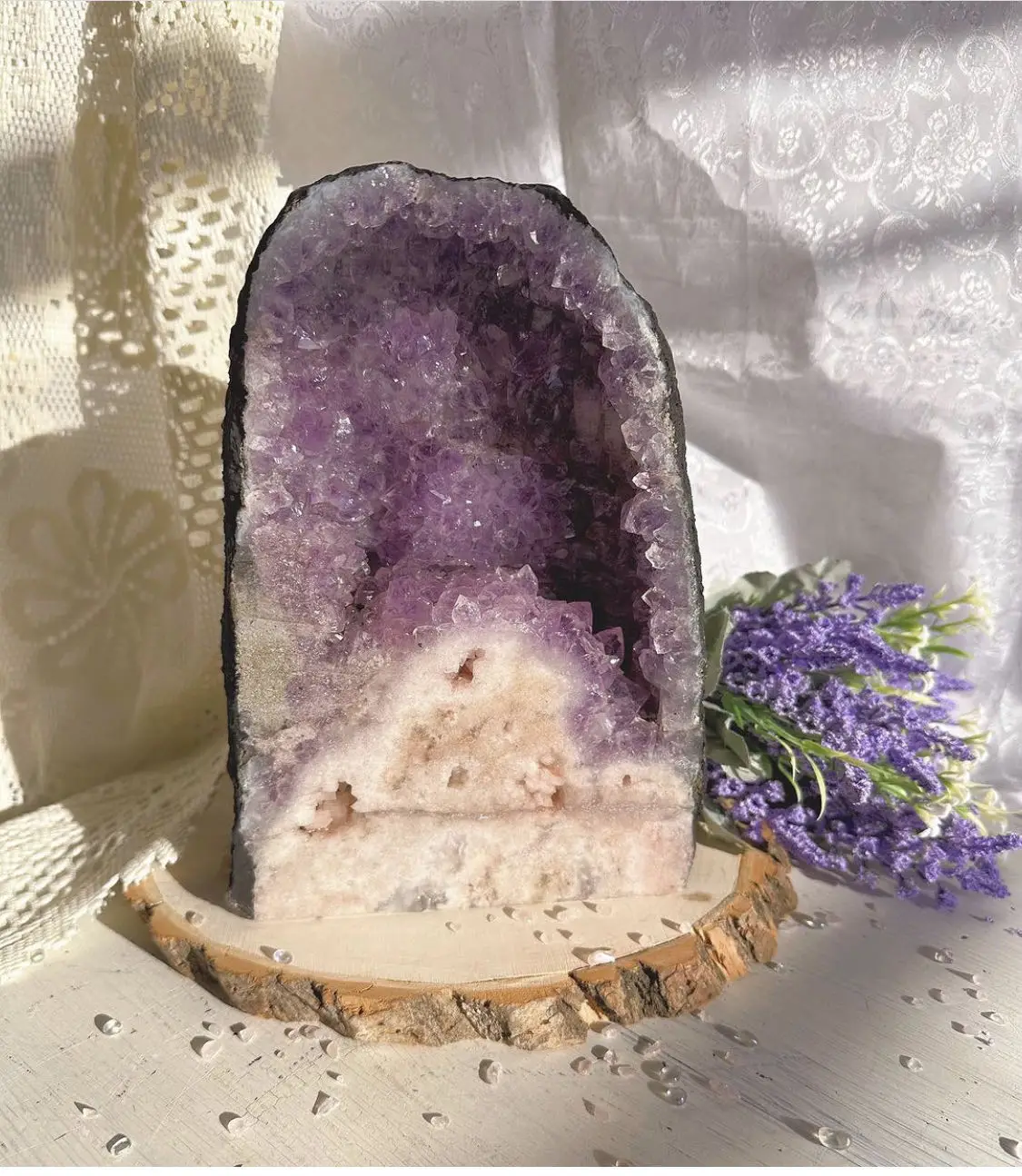 

Natural Amethyst Calcite Stone Geode Crystal Cluster Home Decora Raw Quartz Minerals Real Uruguay Amethyst Spiritual Chakra Reik