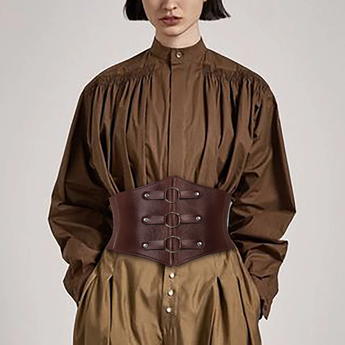 Medieval Retro Court Style Waist Wide Belt Dress Accessories Masquerade Accessories Leather Belt