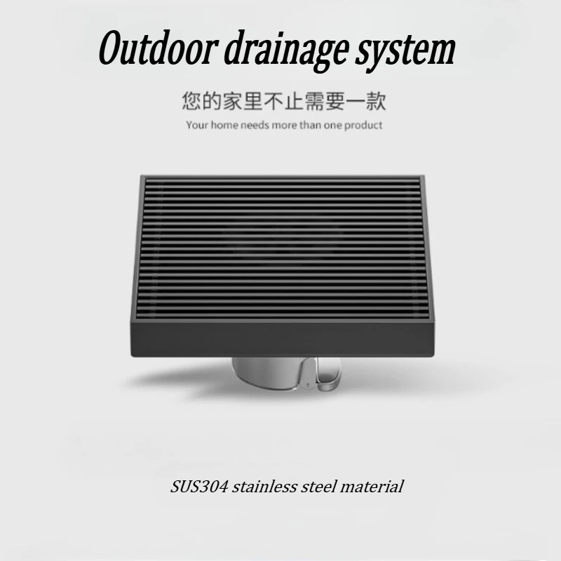 ตะแกรงระบายน้ำสี่เหลี่ยมขนาดใหญ่ 20x20 ซม. สำหรับลานกลางแจ้ง ทำจากสแตนเลส 304 1