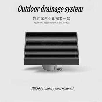 ตะแกรงระบายน้ำสี่เหลี่ยมขนาดใหญ่ 20x20 ซม. สำหรับลานกลางแจ้ง ทำจากสแตนเลส 304 1