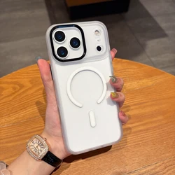 Luxury HD Transparent Shockproof Bumper Case with Magsafe - Compatible Charge Back Cover - iPhone 17 Air (Clear MagSafe)