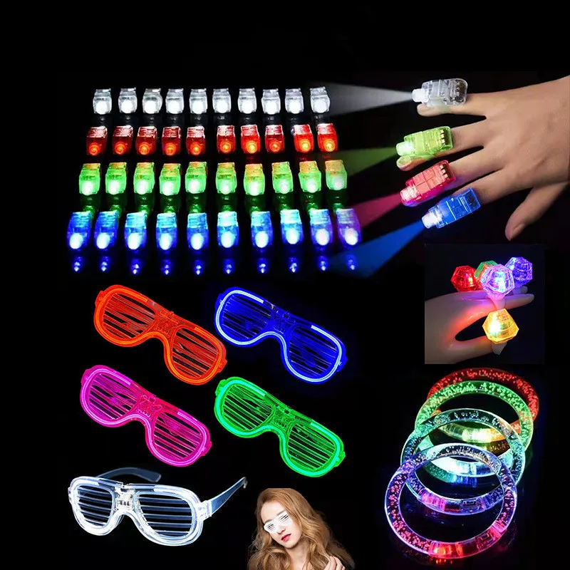 100pcspackGlowingprojectionLightsFlashingLightUpRingToysLED