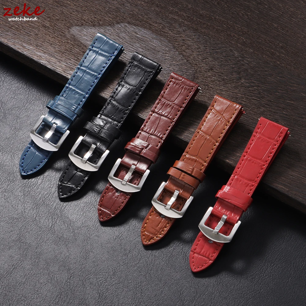 Elegant Slub Pattern Genuine Calfskin Leather Watch Strap – Universal Fit Watchband