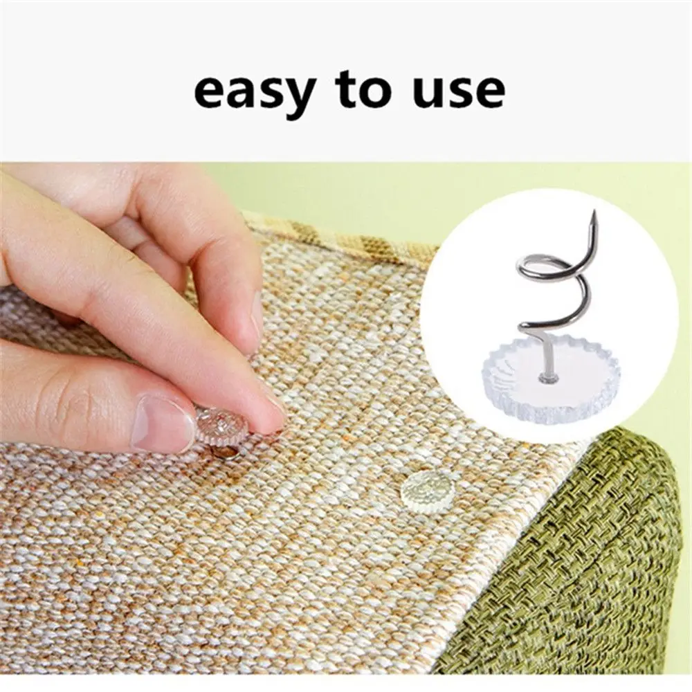 Upholstery Nails 20Pcs Sofa Cushion Fixing Nail Twisting Nail 1.5*1cm Blankets Cover Bed Skirts Non-Slip Clear Grippers Holder Upholstery Parts