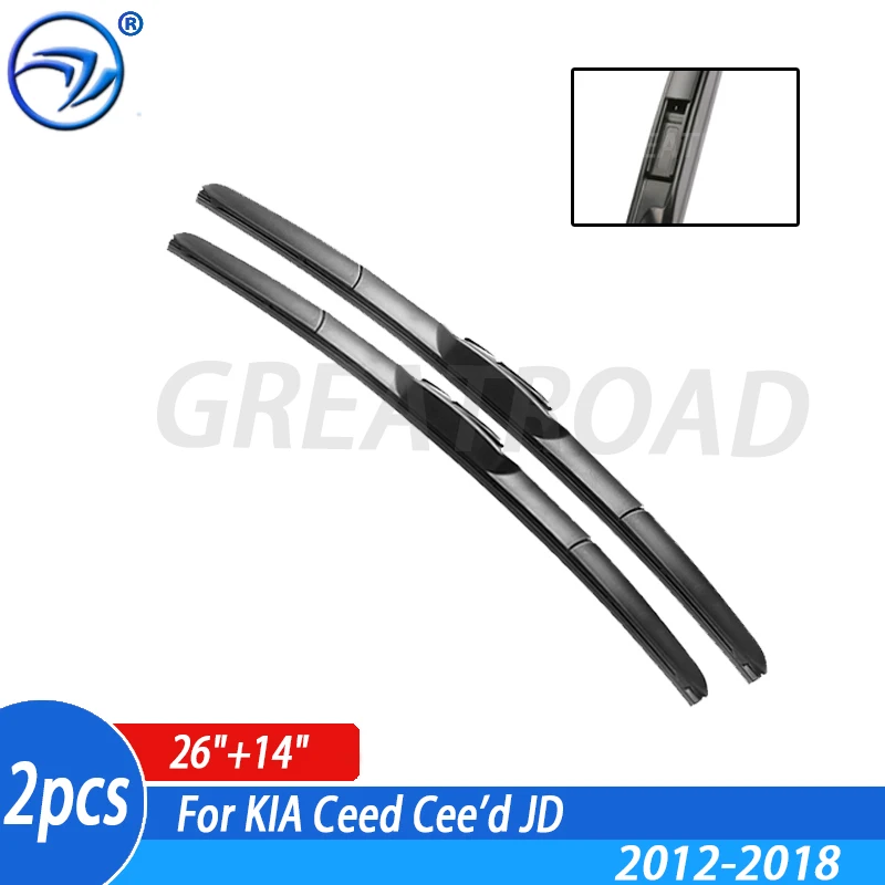 

Щетки стеклоочистителя передние гибридные для KIA Ceed Cee 'd JD 2012 2013 2014 2015 2016 2017 2018 26 + 14 дюймов