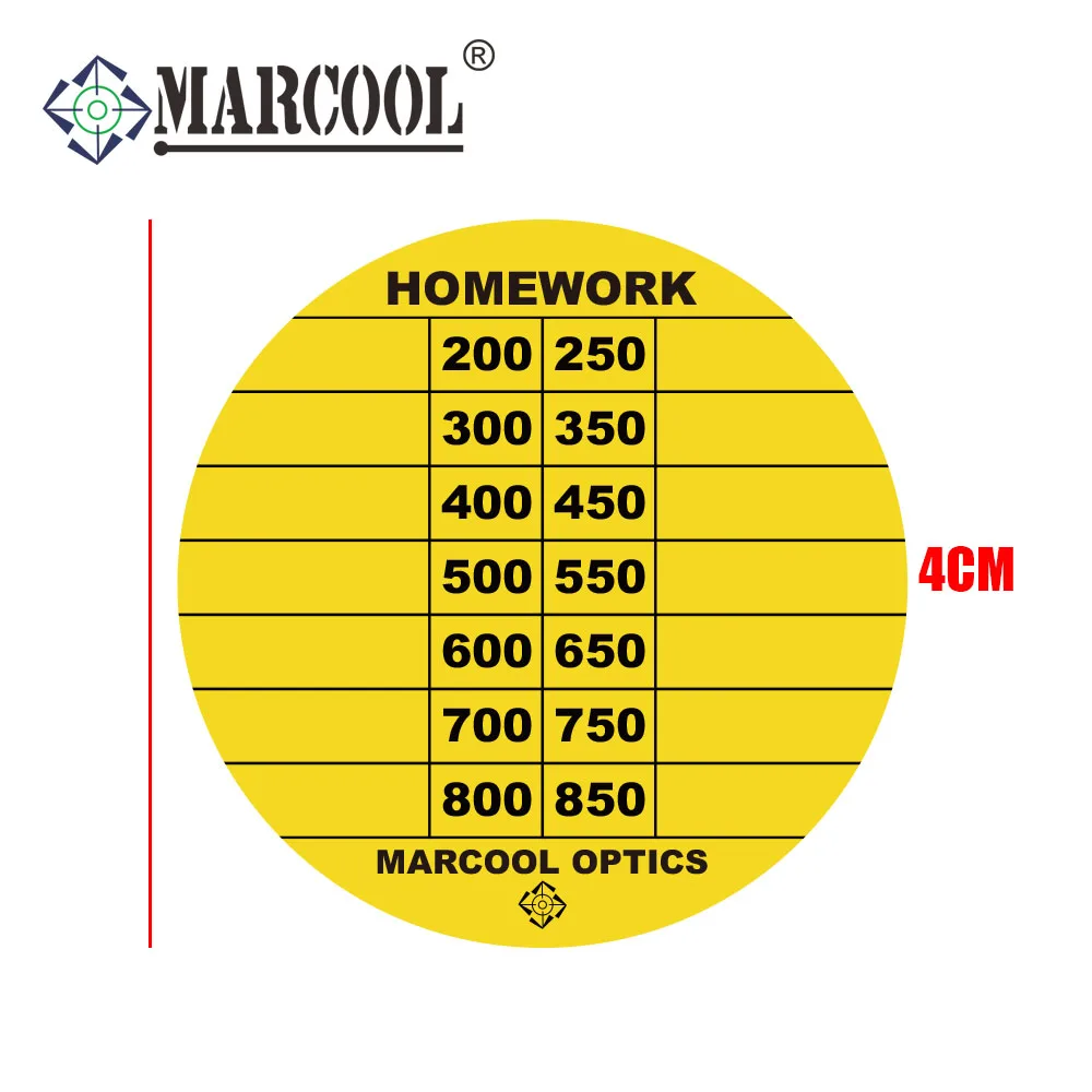 Marcool Scope DOPE Sticker Scope Sticker Recording drop Yellow 10pcs 20pcs Hunting Optics Accessoires Scope Sticker