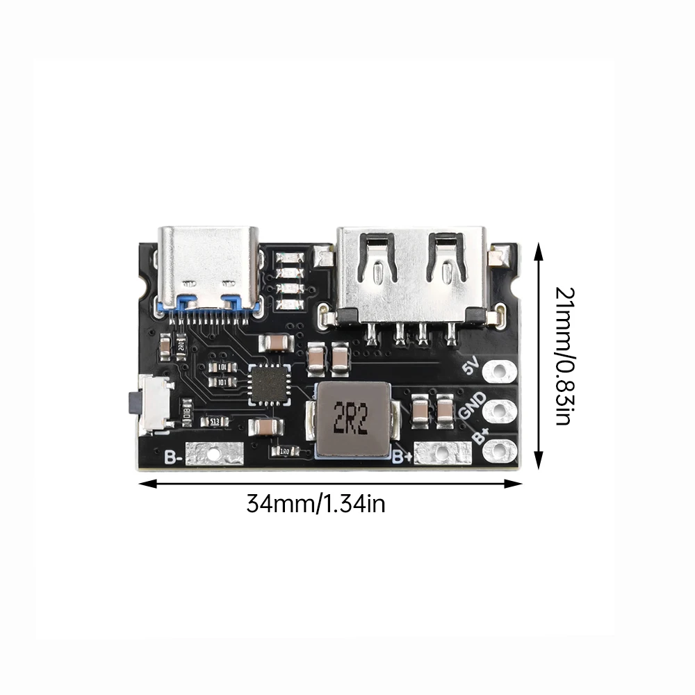 Power bank motherboard TYPE-C Input USB Output 5V 2.4A Li-ion battery charging/discharging control board DIY mobile power motherboard switch