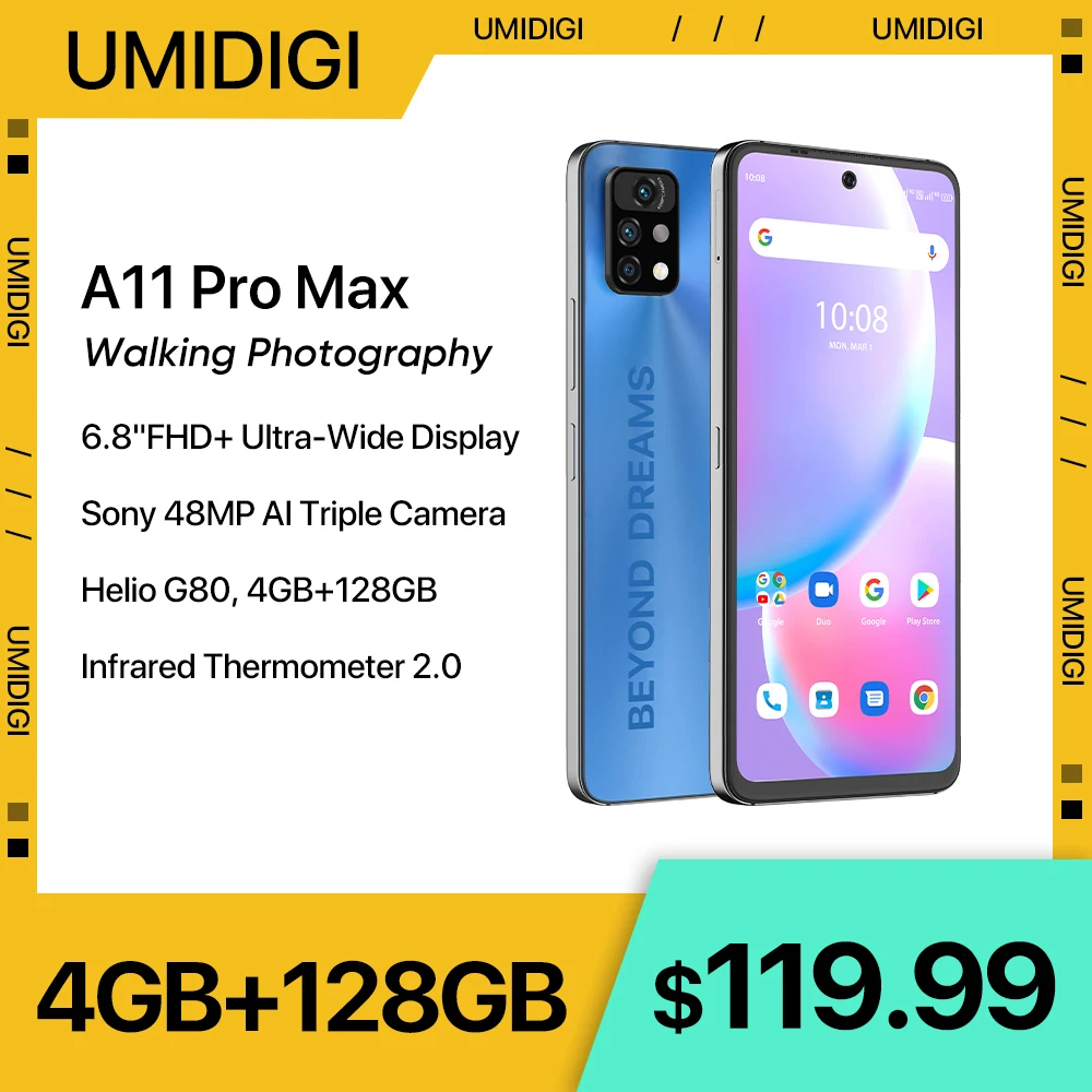 [In Stock] UMIDIGI A11 Pro Max Global Version Android Smartphone 6.8