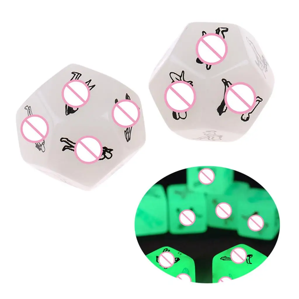 2Pack Glow 12 Position Dices For Bachelor Party or Adult Couples