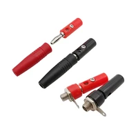 4mm Banana Plug Socket Binding Post Connector Red Black 4 mm Banana Male Female Jack For Test Leads Speaker Wire Cable 6