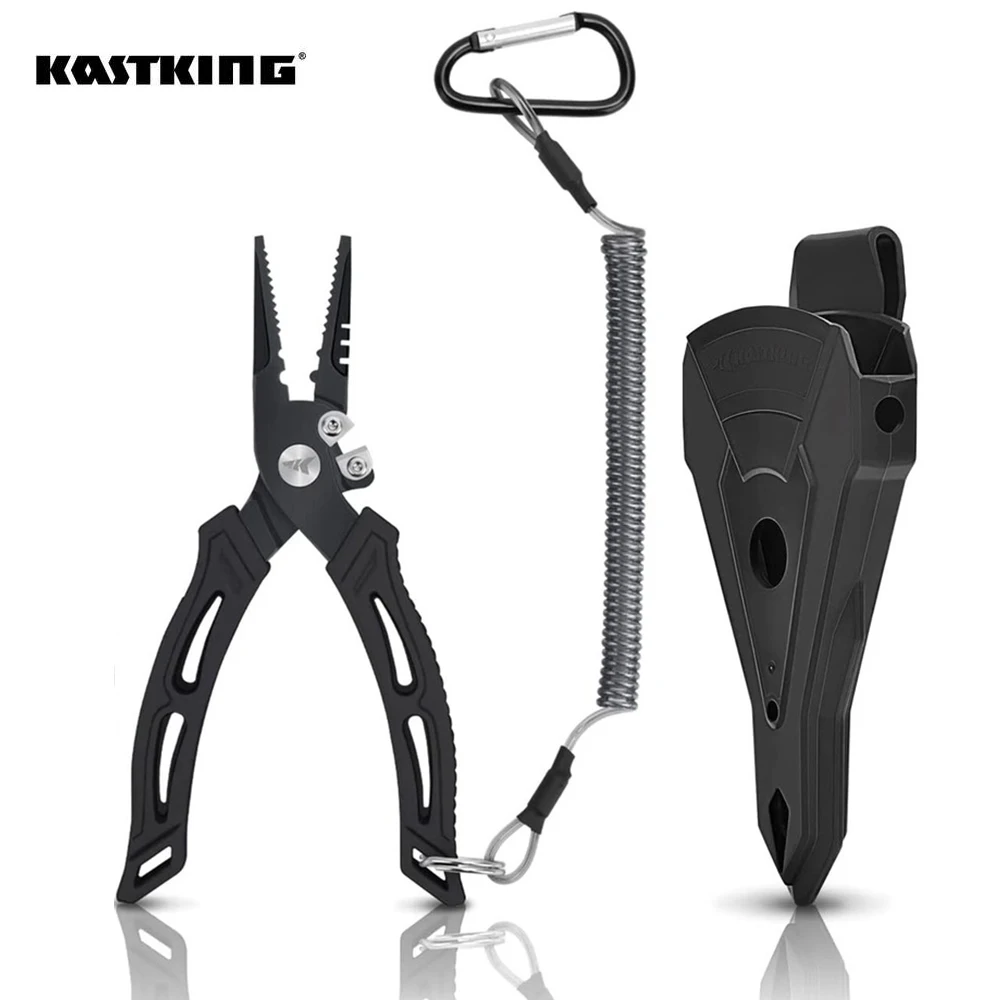 KastKing Fishing Pliers with Fish Lip Gripper, Saltwater Resistant Fishing  Tools, Fishing Gear with Rubber Handle, Lanyard